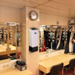 Quintana Roo, Mexico-January 21, 2020:  Behind the scenes look at a professional actor's dressing room on board the Norwegian Breakaway.